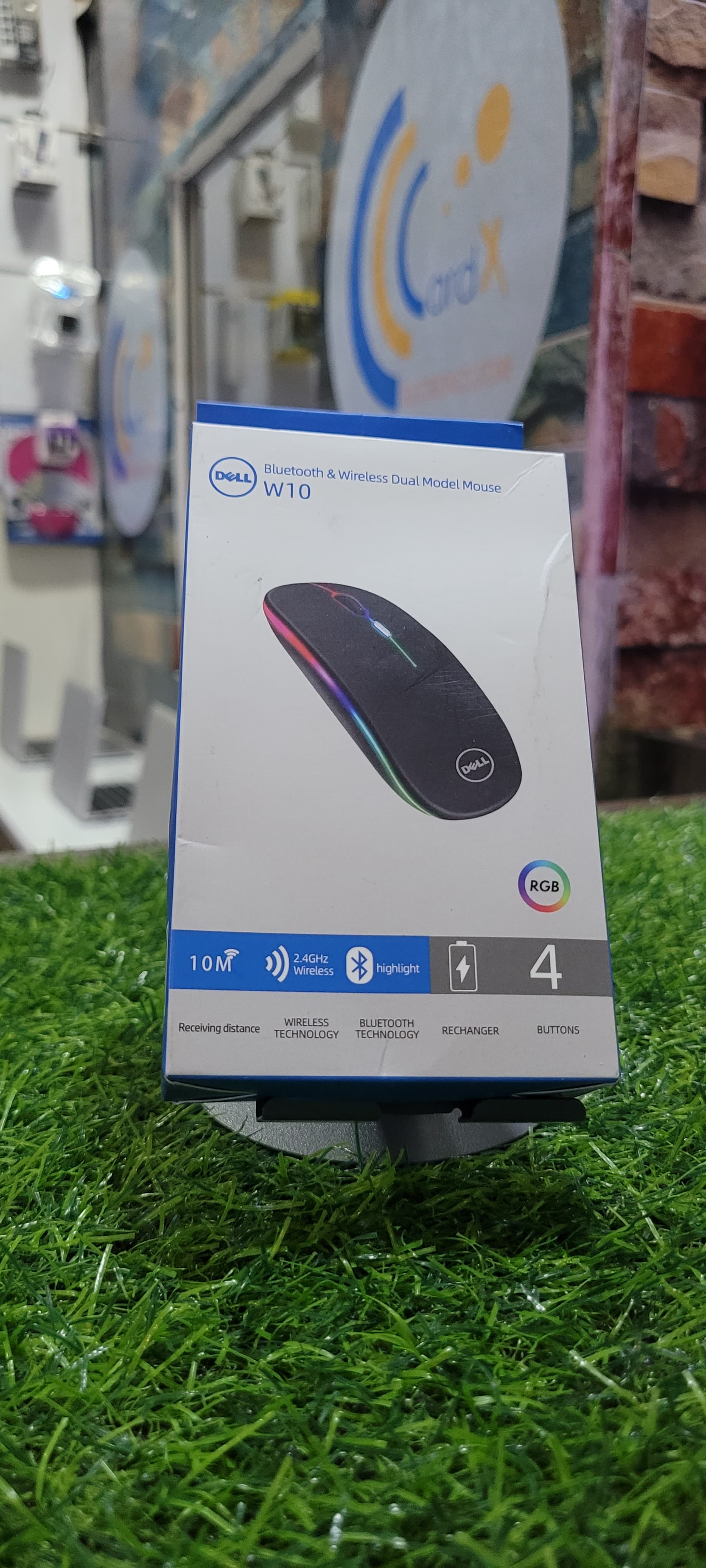 Dell W10 Bluetooth & Wireless Dual Mode RGB Mouse - Rechargeable Silent Mouse